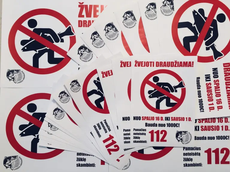 nuo Spalio 16 d. iki Gruodžio 31 d. draudžiama gaudyti lašišas bei šlakius